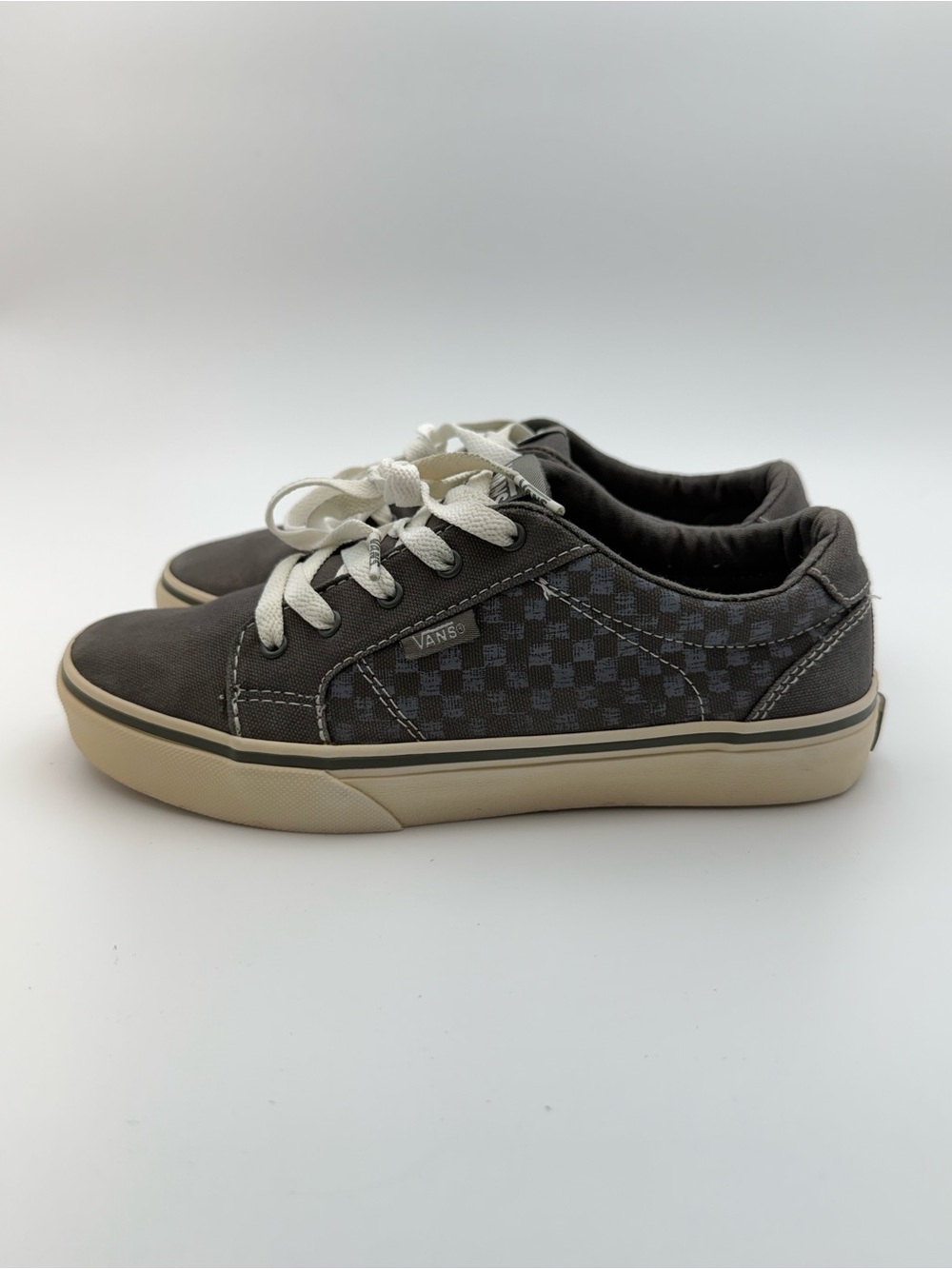 Vans Men’s Charcoal Checkerboard Low-Top Sneakers